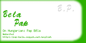 bela pap business card