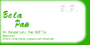 bela pap business card